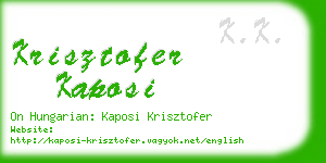 krisztofer kaposi business card